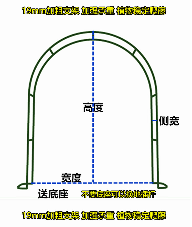 [48H Shipping]Wrought Iron Arch Flower Stand Rose Lattice Grape Rack ...