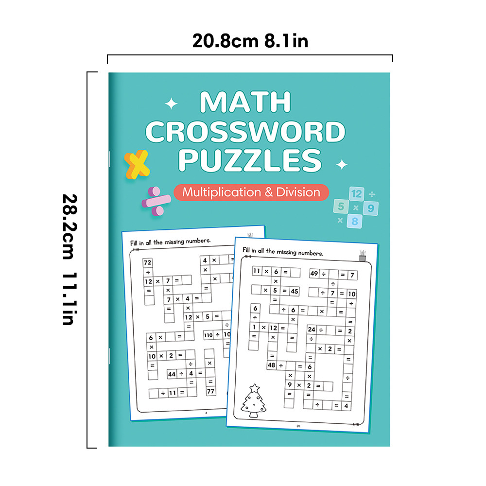 32 Pages 1-12 Multiplication & Division Math Workbook for Kids ...