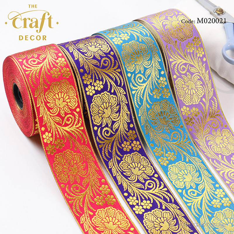 18Yards*Roll 5cm(W) Border Songket Jacquard Ribbon Lace | Ribbon ...