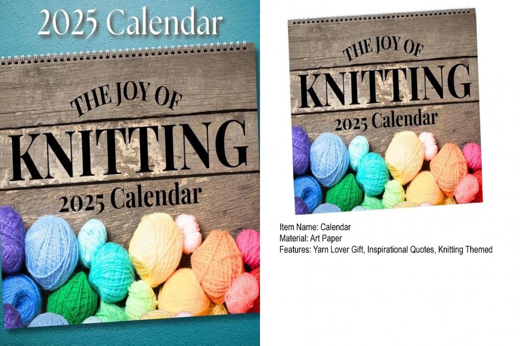 PEH 2025 Monthly Calendar Planner for Knitters Knitting Project