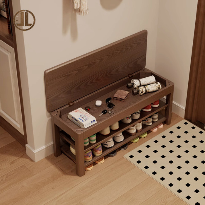 SP Shoe Rack Bench Wooden Shoe Changing Bedroom Bed End Creative ...