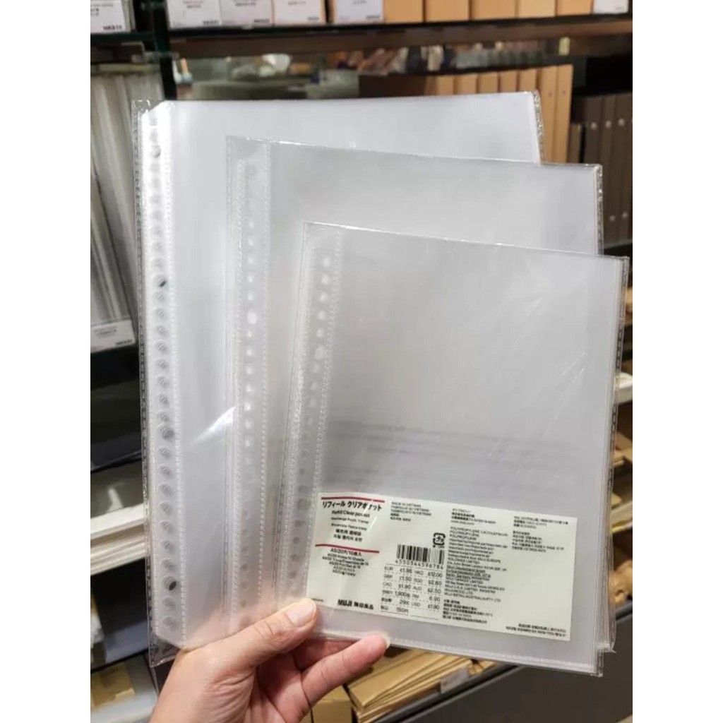 Hong Kong MUJI Muji Document Loose-leaf Bag 20 Holes Refill Bag 26 ...