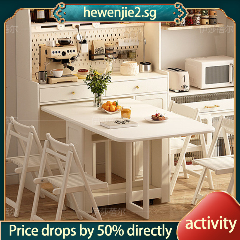 Table Wood Dining Rock Solid Board Dining Cabinet Table Integrated ...
