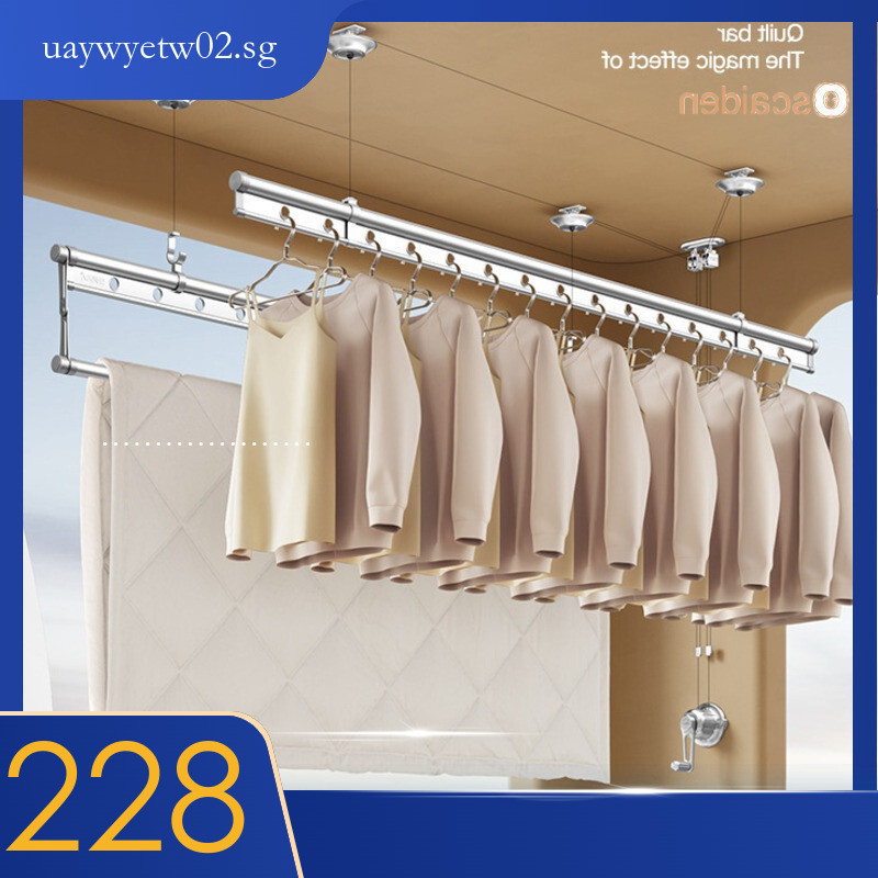 Rack Clothes Drying And Lower Lift Clothes Rack Balcony Hand Cranked ...