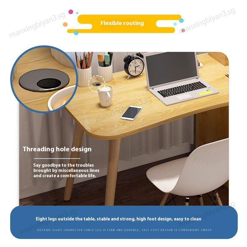 Simple Study Table Wood Study Desk With Lockers Computer Table Large ...