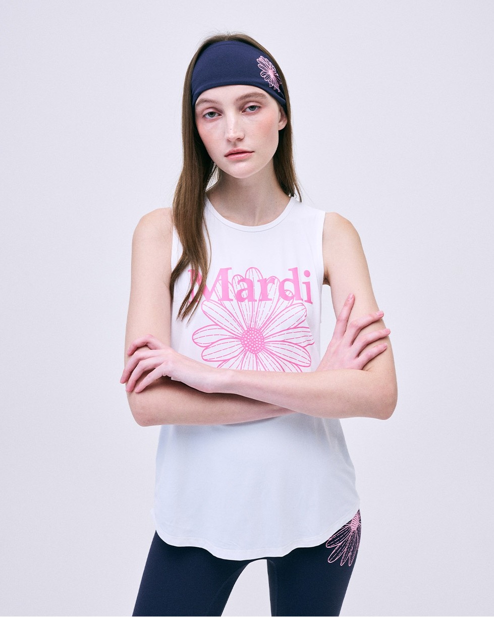 ●Mardi Mercredi●AIRLIFT sleeveless tank top_BLACK PINK ACTIF] AIRLIFT sleeveless tank top flowermardi_BLACK PINK