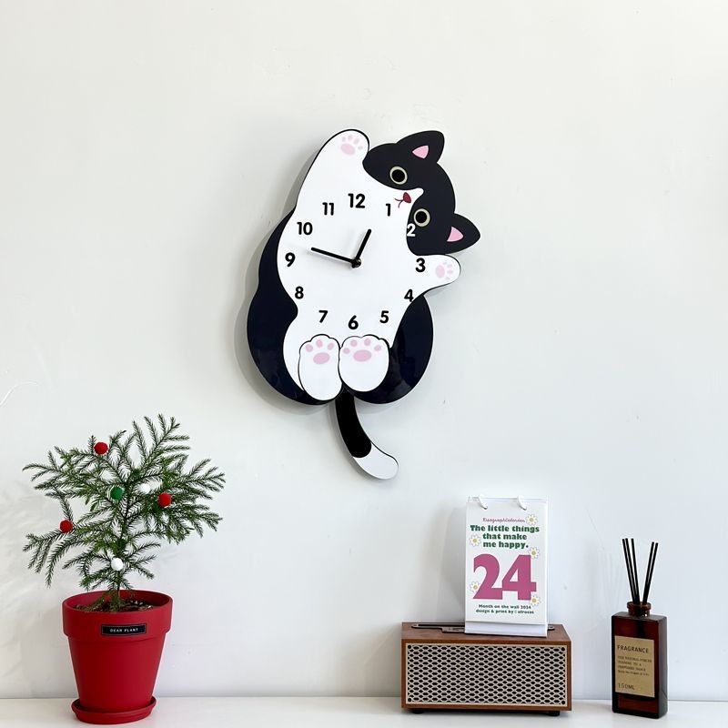 Creative Cow Cat Influencer Cartoon Clock 2025 New Style Modern Home ...