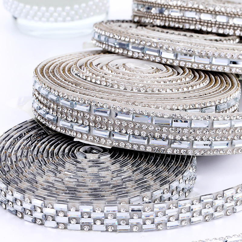 1yard Self Adhesive Clear Glass Rhinestone Trim Tape Strass Crystal ...