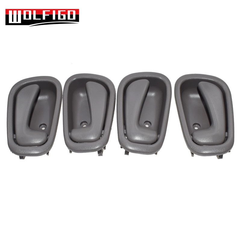 Inside Door Handle Set – Front & Rear – Fits Toyota Corolla & Chevy Prizm 1998-2002 1.8L – Black Plastic – 4-Piece