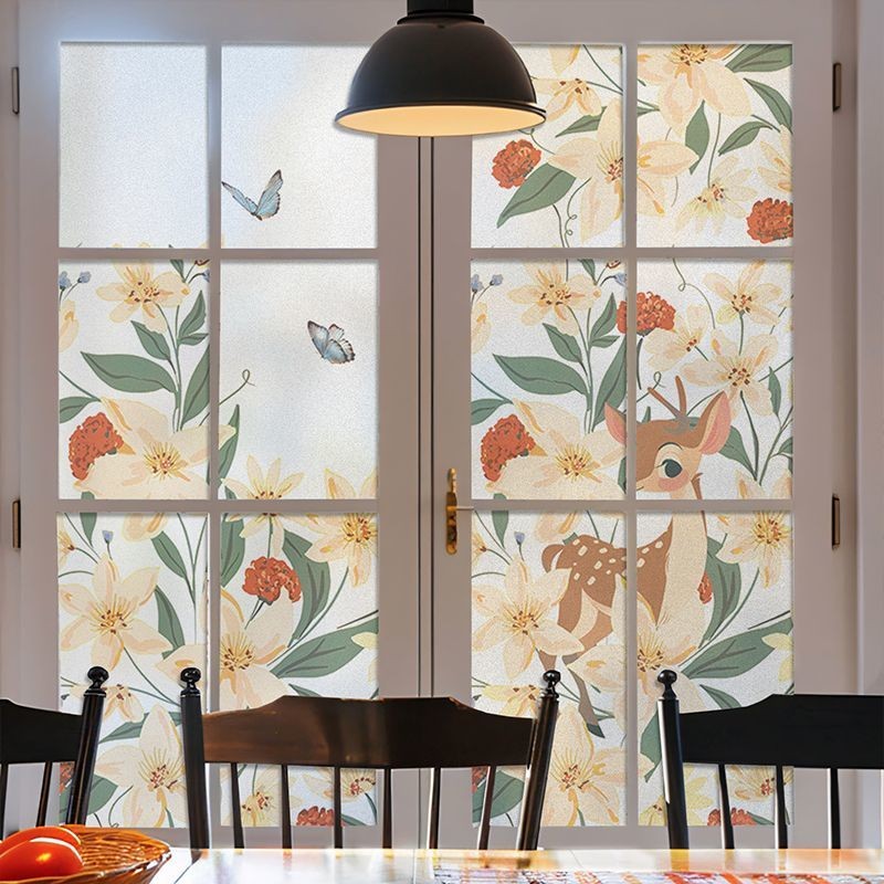 PVC Material French Retro Glass Film Bathroom Kitchen Privacy Window ...