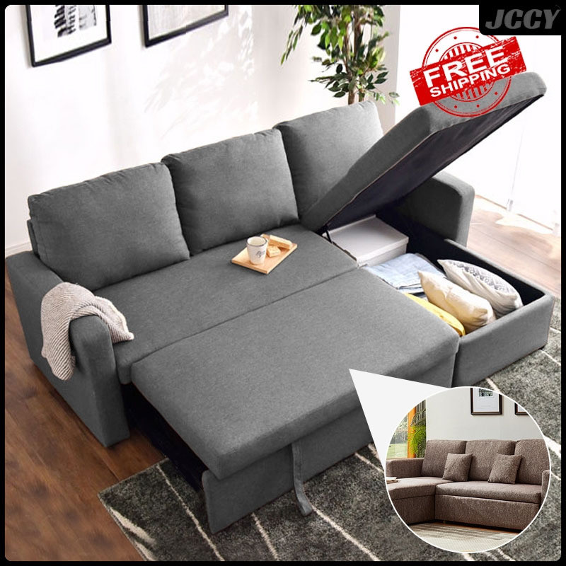 Sofa Bed L Shape Multipurpose Convertible Sleeper Sectional Sofa Latex ...