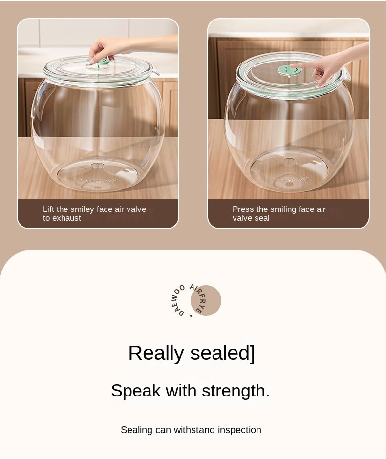 5L Airtight Food Storage Container for Rice, Flour, Pickles, Tea & Dry ...
