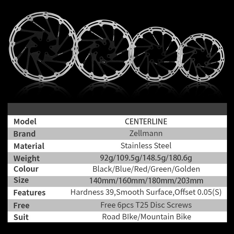 Ultra Light Bicycle Hydraulic Disc Brake Rotors Black/Red/Green/Blue ...