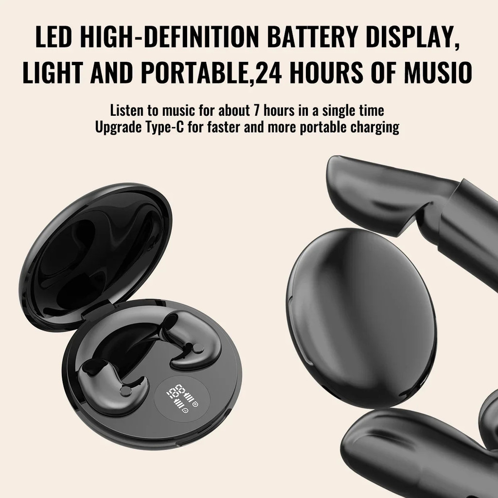 Sleep Invisible Stereo Headset IPX5 Waterproof Wireless Bluetooth 5.3 ...