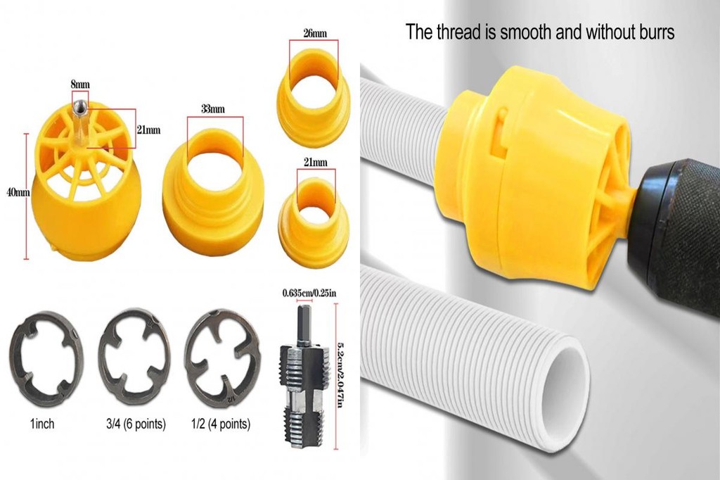 Plastic Pipe Round Die Set Pvc Pipe Threader Kit Electric Drill Pipe ...