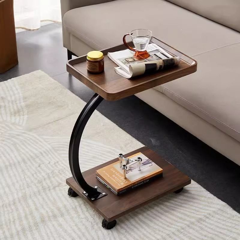 Sofa tea side table movable bedside Nordic living room solid wood home ...