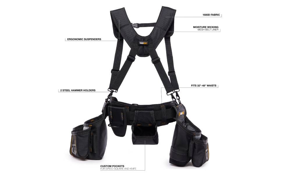ToughBuilt - Framer Suspension Rig with Pockets - Heavy Duty Ergonomic ...
