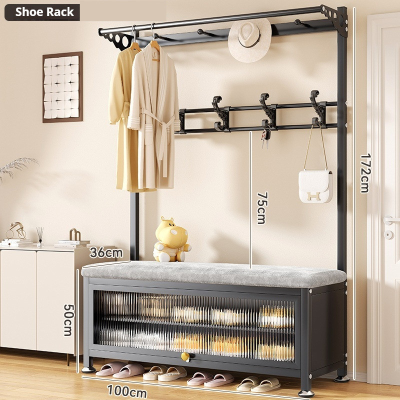 GT Shoe Rack Coat Floor To Ceiling Lobby Bedroom Entrance Changing ...
