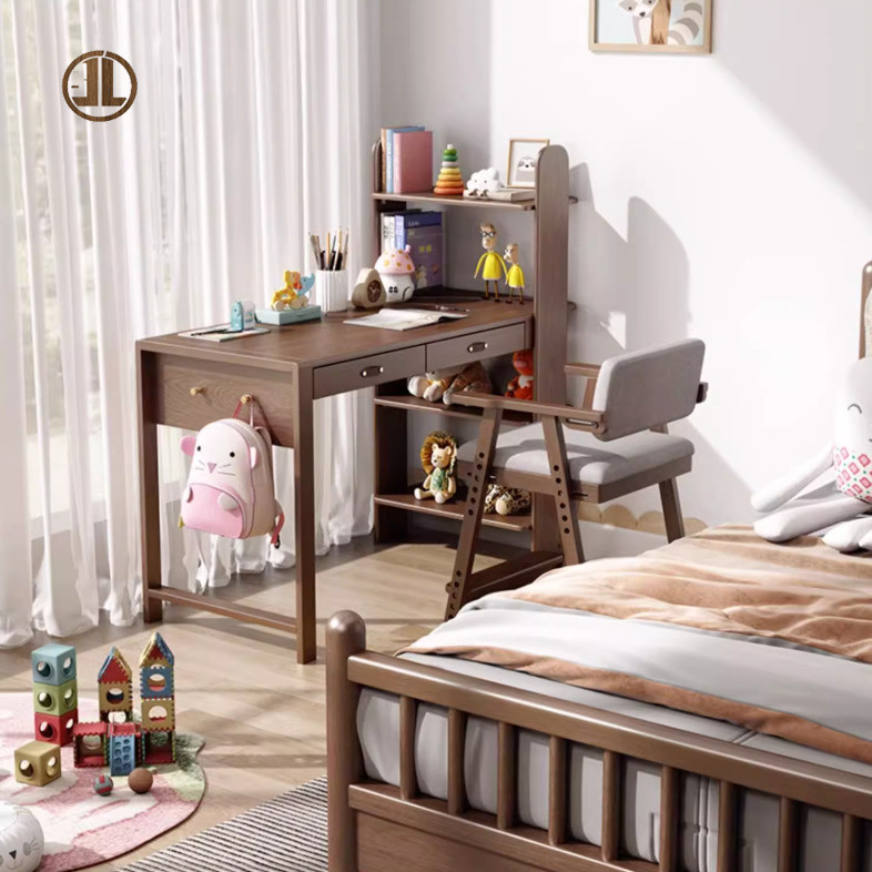 SP Study Table Solid Wood Bookshelf Integrated Simple Adjustable ...