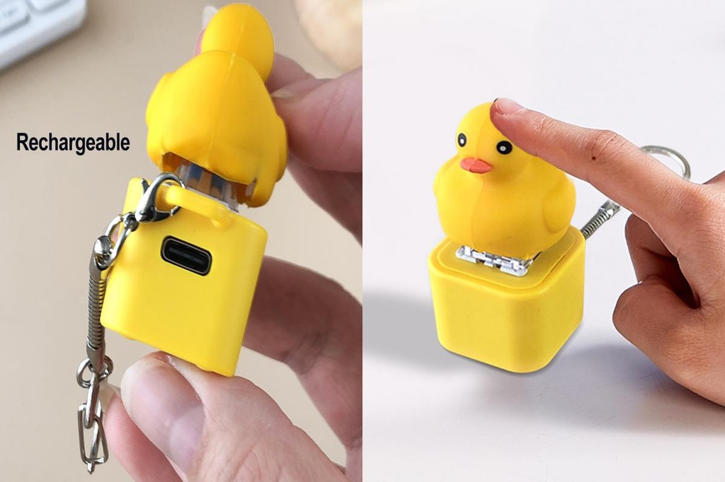 Wandereve| Portable Duck Keychain Quacking Fidget Toy Quacking Duck ...