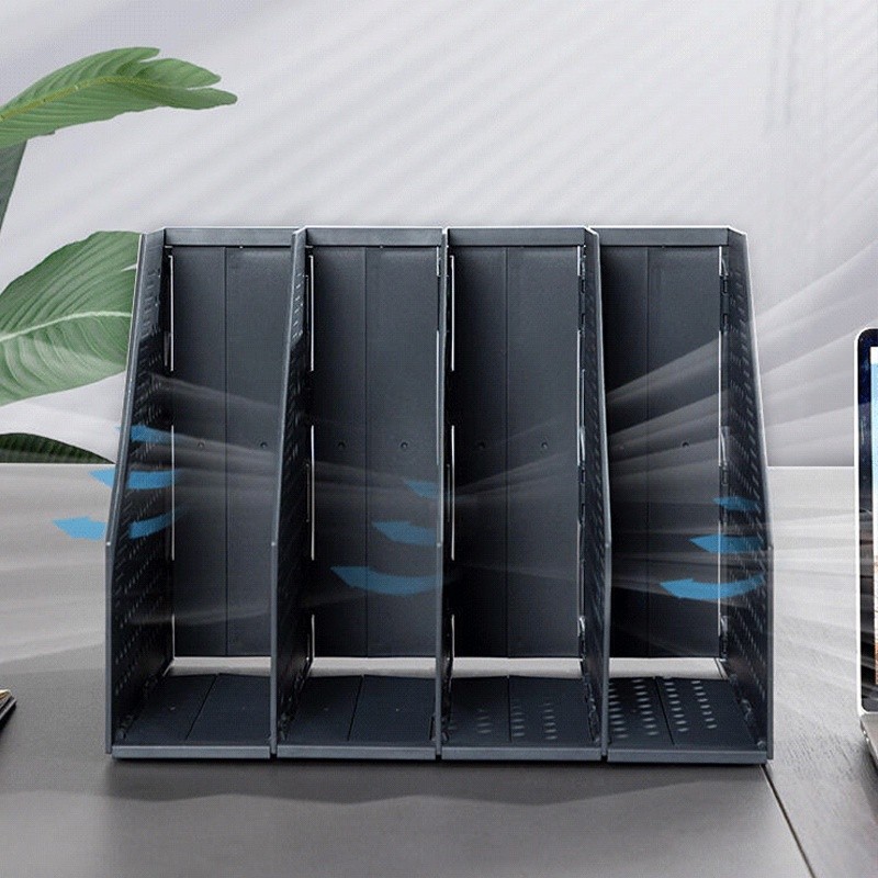 💻🔥 Folding Desktop Folder Large Capacity 4 Grid Box Magazine File Shelf ...