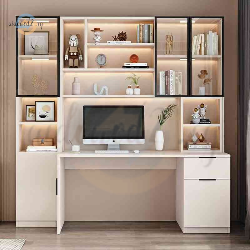 Computer Desk Bookcase Desk Integrated Study Room Living Room Bedroom ...