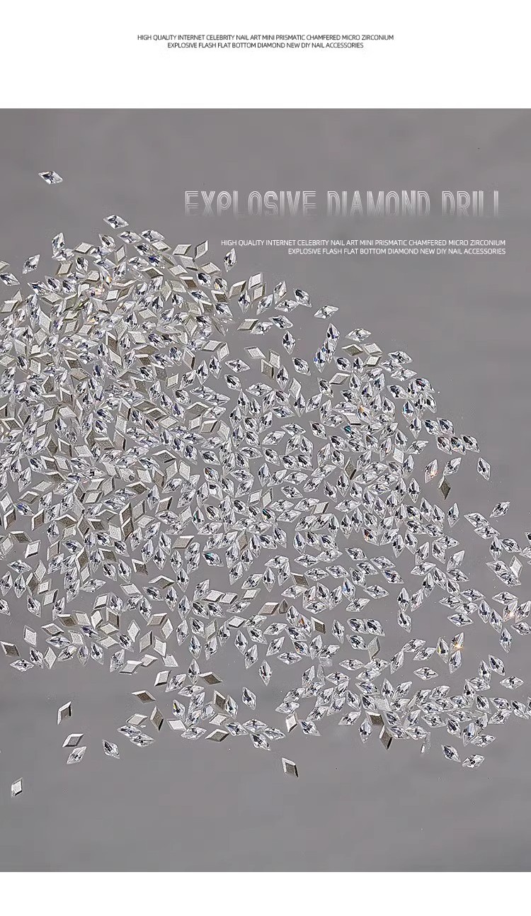 Nail Art Sticker Nail Rhinestones Diamond Crystal Zircon 5A White Shiny ...