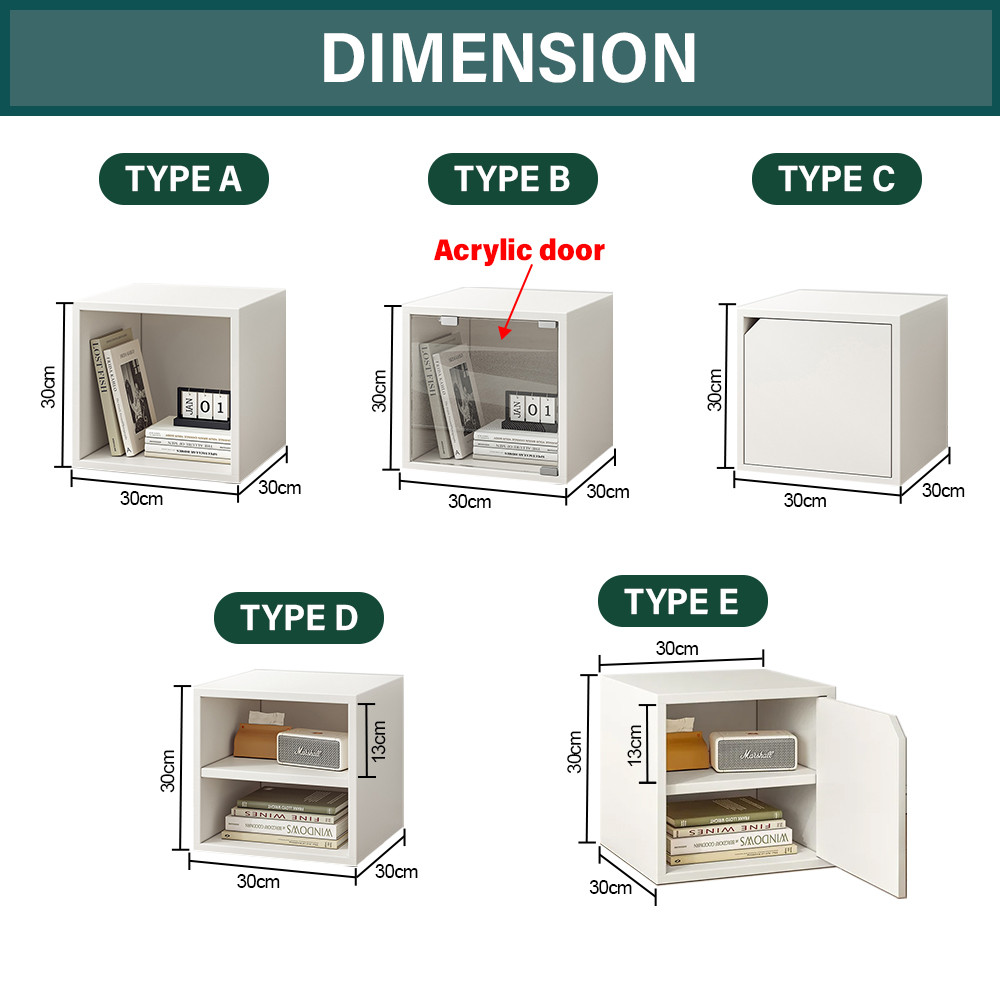 [1PC] Worthbuy Wooden Stackable Cube Storage Rack Rak Penyimpanan ...