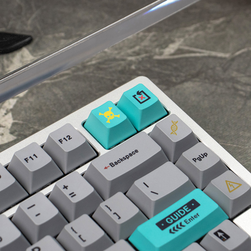 Laboratory Keycaps Gray PBT Dye-sub Cherry profile keycaps set for ANSI ...