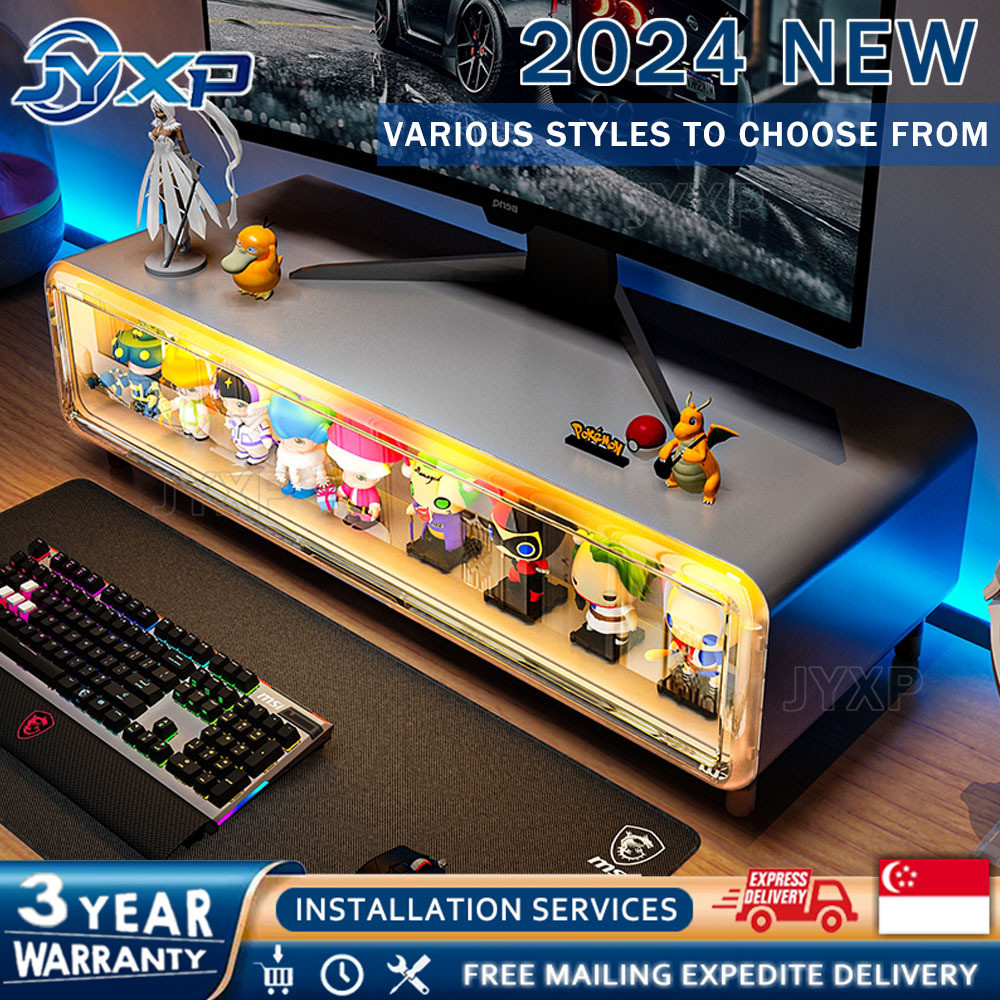 JYXP Computer Monitor Stand Space Saving Storage Display Box Study ...