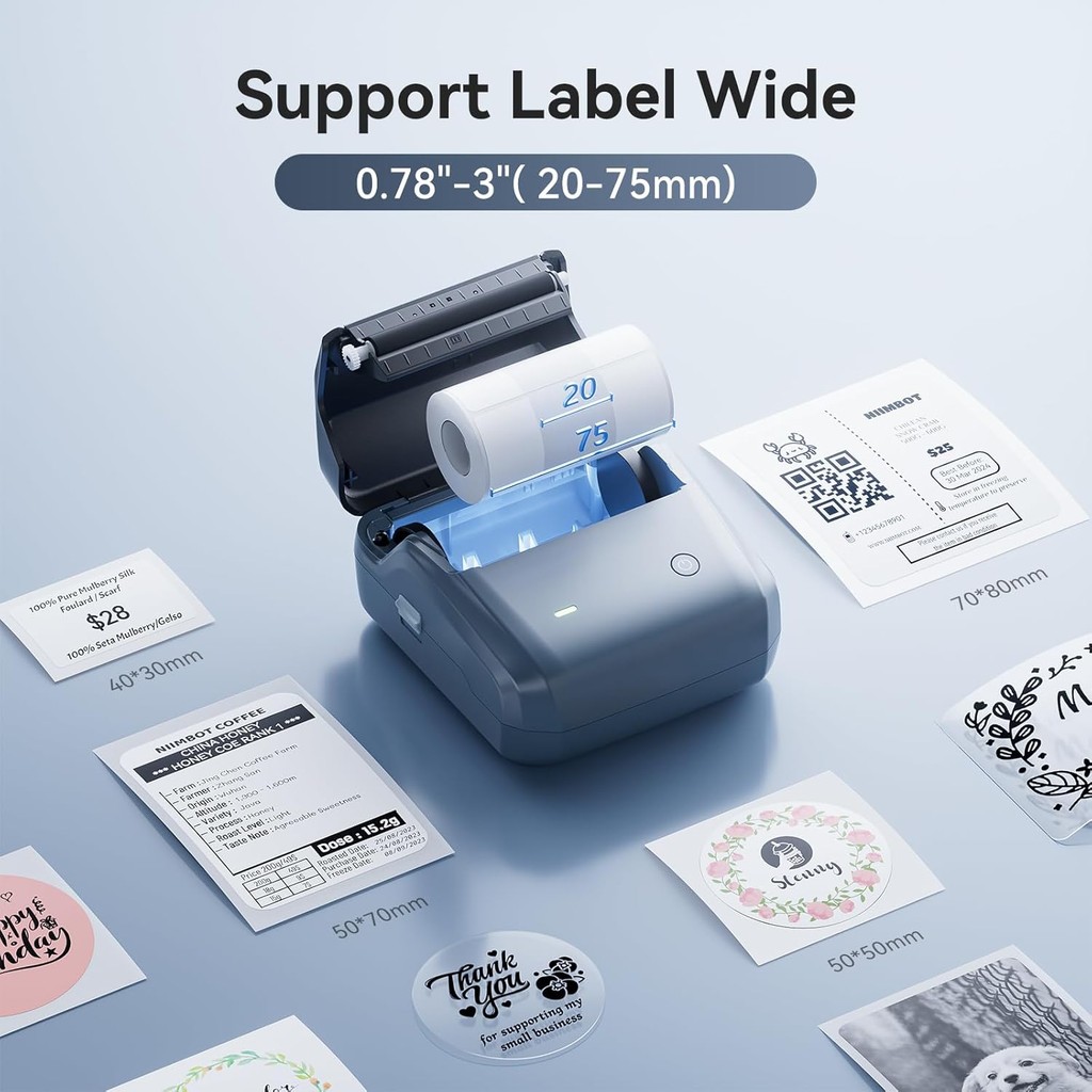 NIIMBOT Label Printer B31 20-75mm Inkless Bluetooth Portable Thermal ...