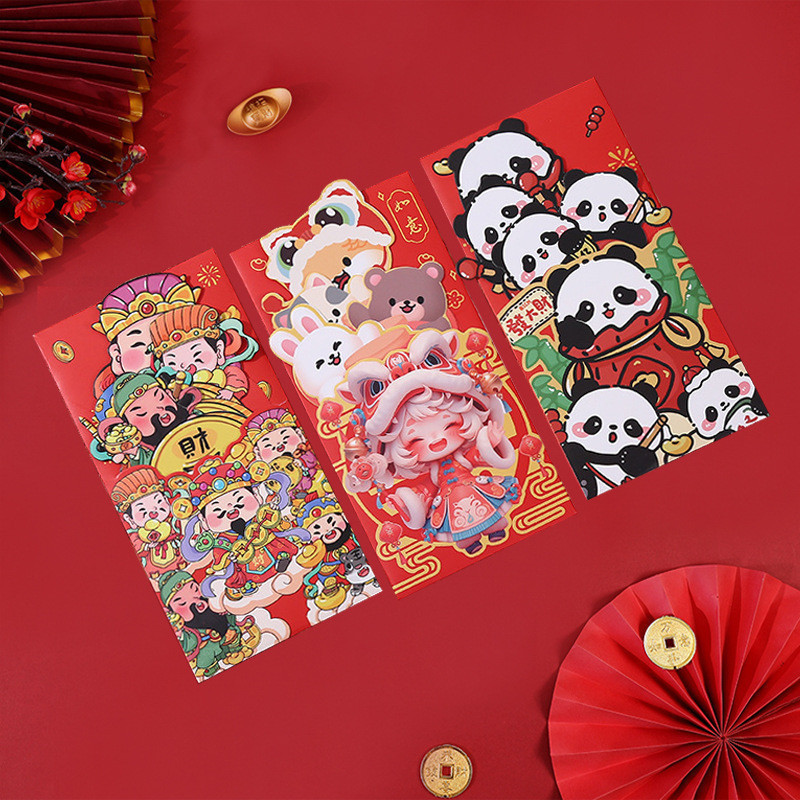 Creative Pull-out Red Envelopes Cartoon Panda Red Packets New Year Kids ...