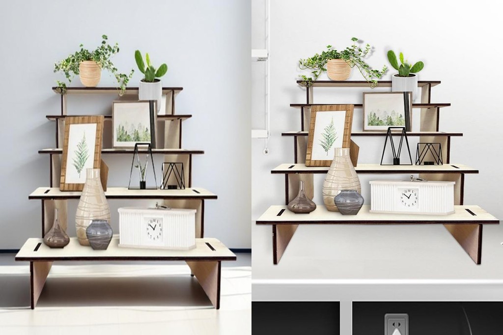 [TM] Rustic Wood Display Rack Craft Fair Display Rack 5-tier Wooden ...