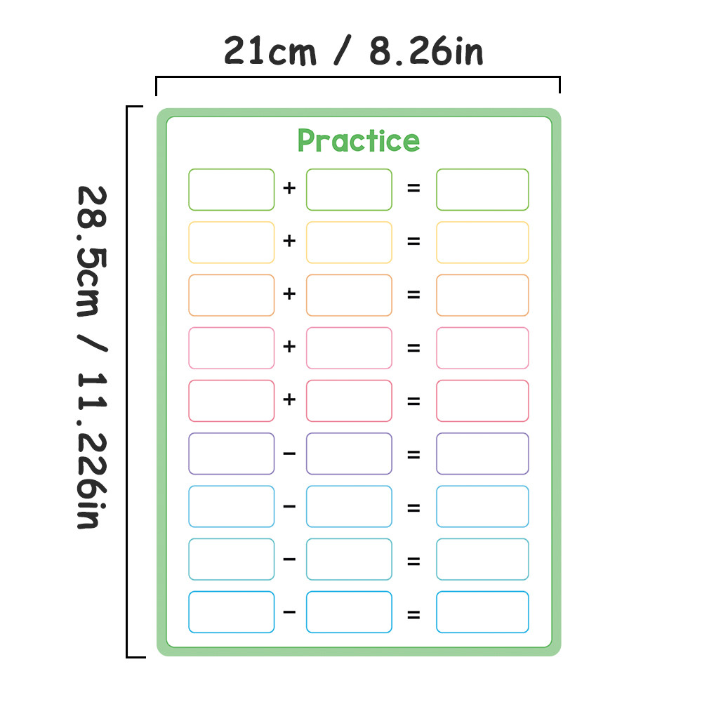 4 Pcs Addition Subtraction White Board for Kids Dry Erase Handwriting ...