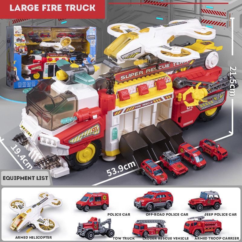 Fire Truck Fire Engine Toy Large Truck Toy Multifunctional Rescue Fire ...