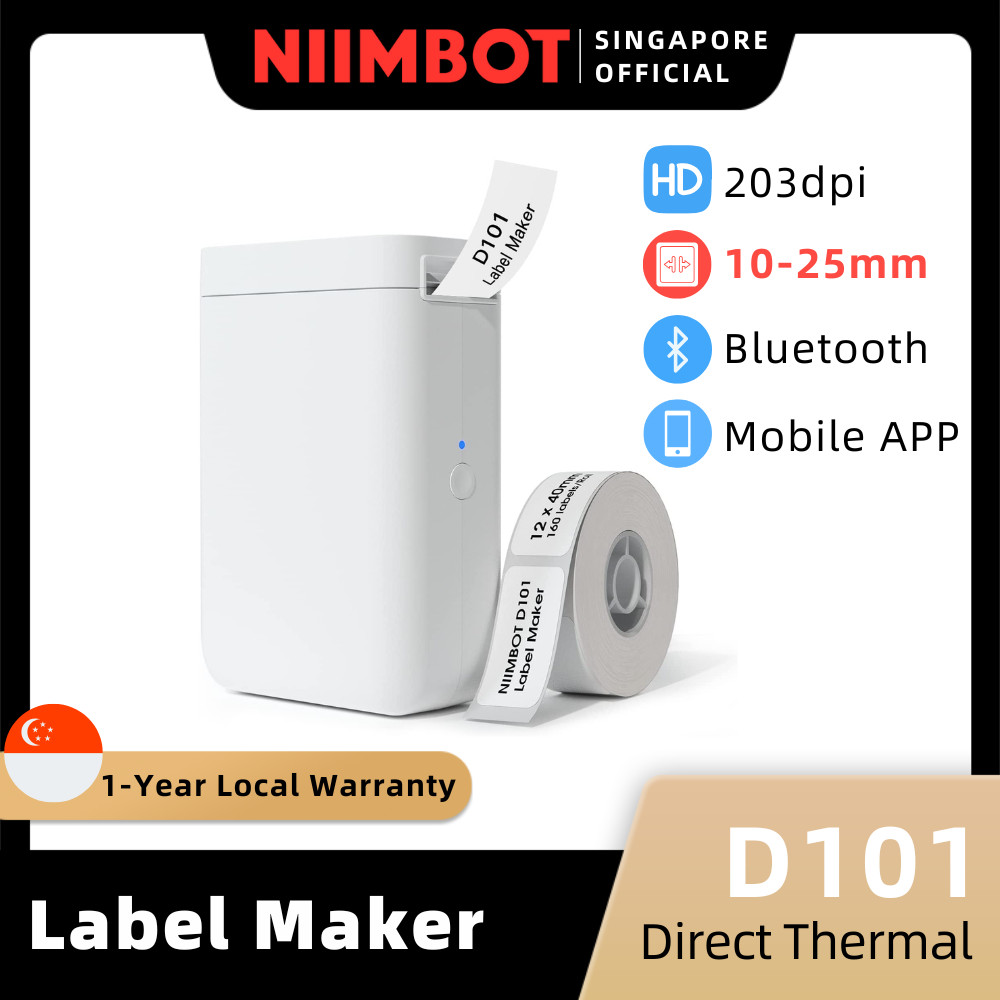 NIIMBOT D101 Label Maker 10-25mm, Wireless Bluetooth Portable Price Tag ...