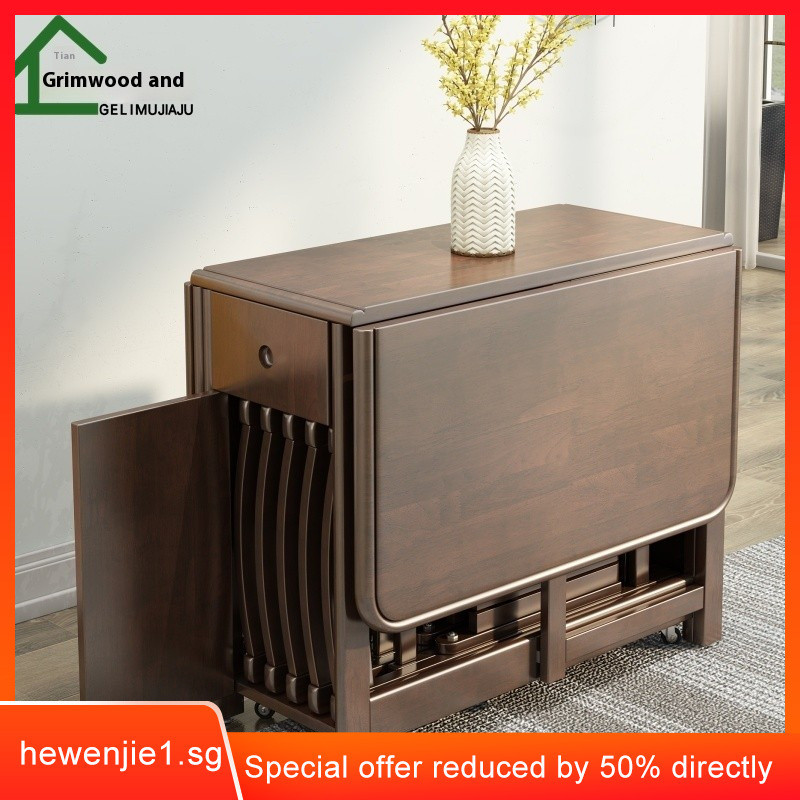 Dining Foldable Table Table Wood Folding Solid Dining Table Small Unit ...