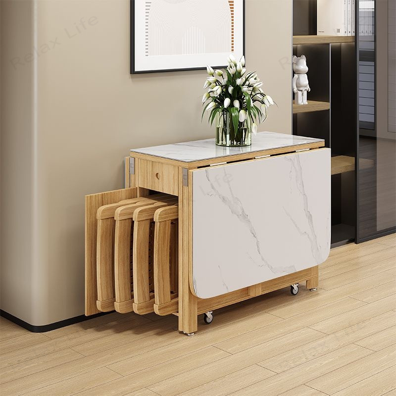Expandable And Foldable Solid Wood Dining Table Modern And Simple ...