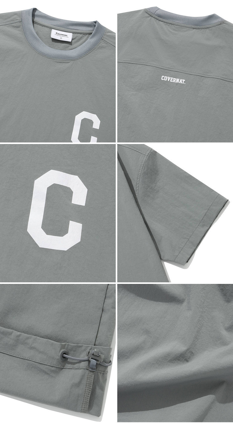 COVERNAT C Logo Nylon T-Shirt Unisex College Tech Nylon T