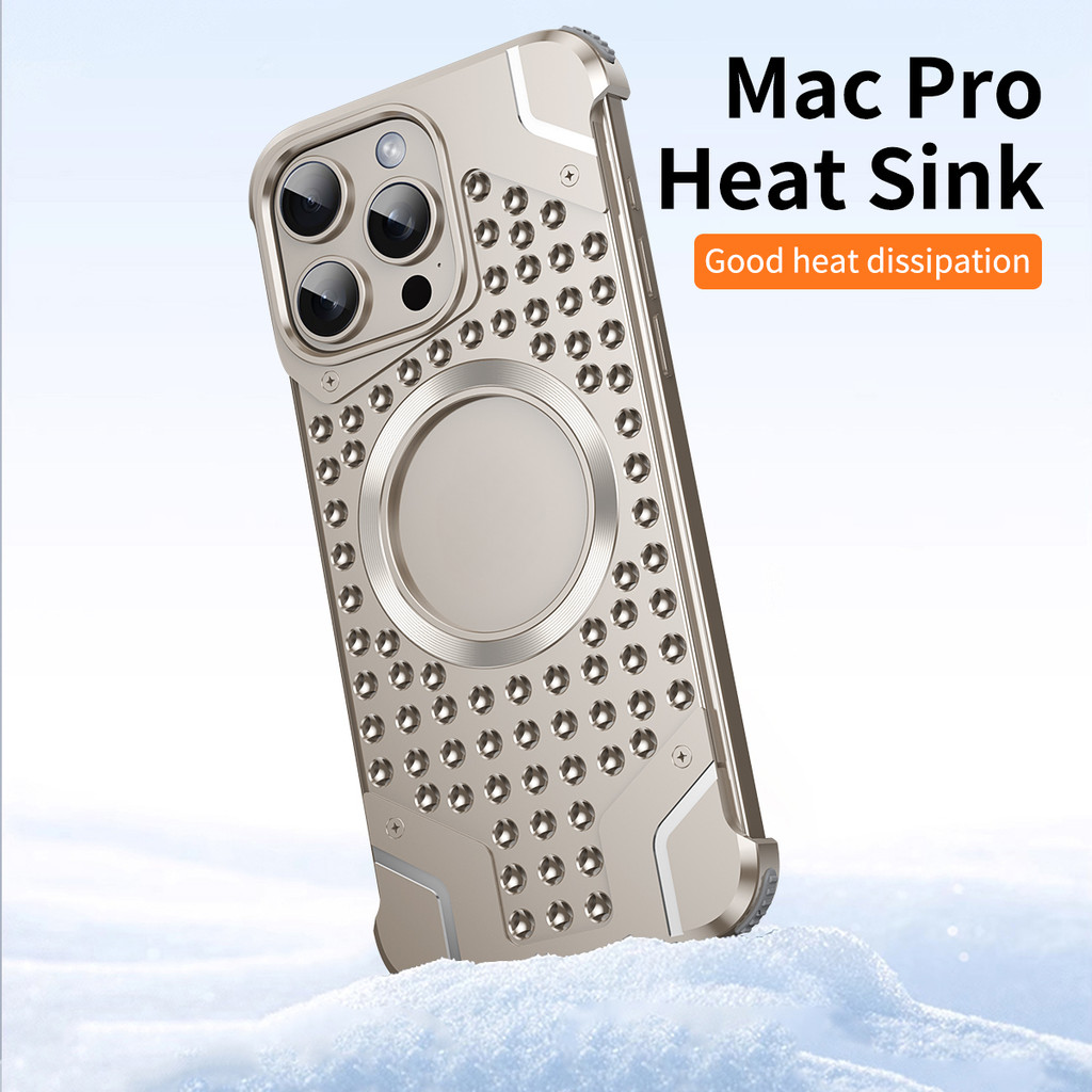 Metal Heat Dissipation Rimless Phone Case For Iphone 13 14 15 16 Pro ...