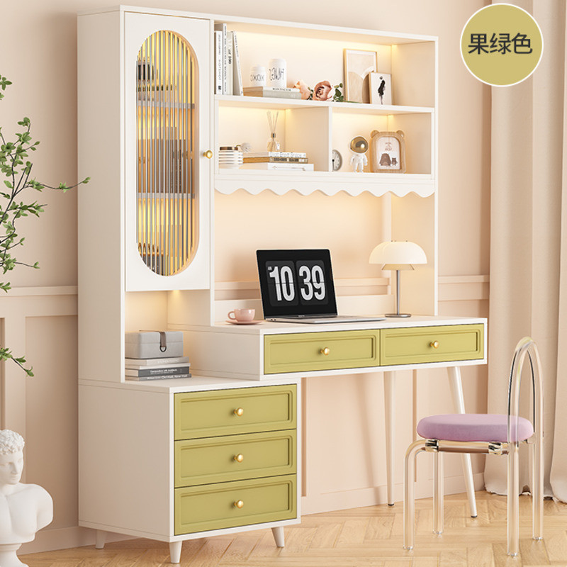 Desk Dresser French Cream Style Desk Bookshelf Integrated Bookshelf ...