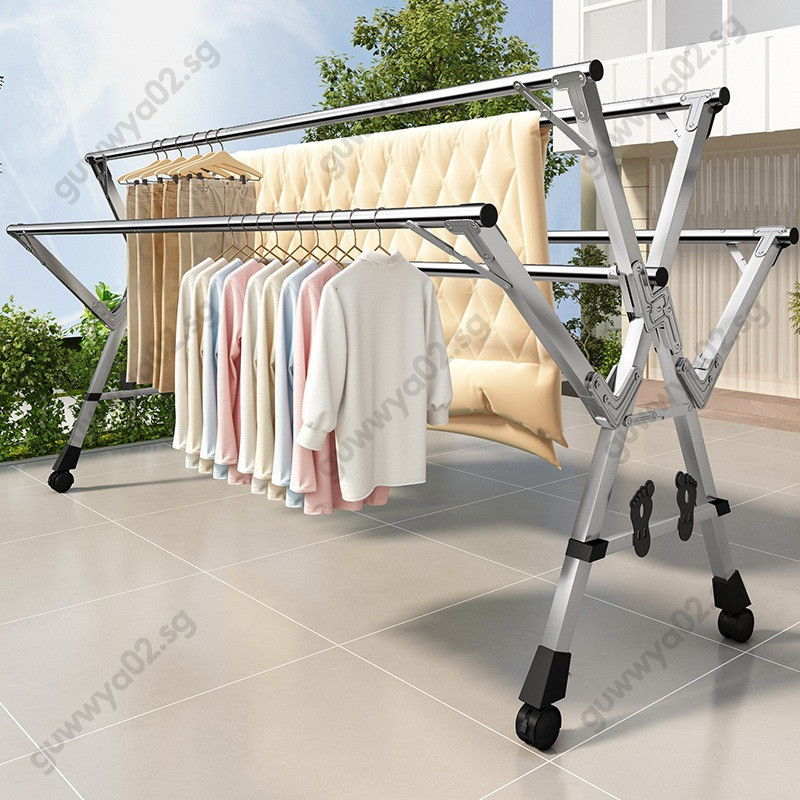 Clothes Drying Rack Folding Home Indoor Balcony Stainless Steel ...