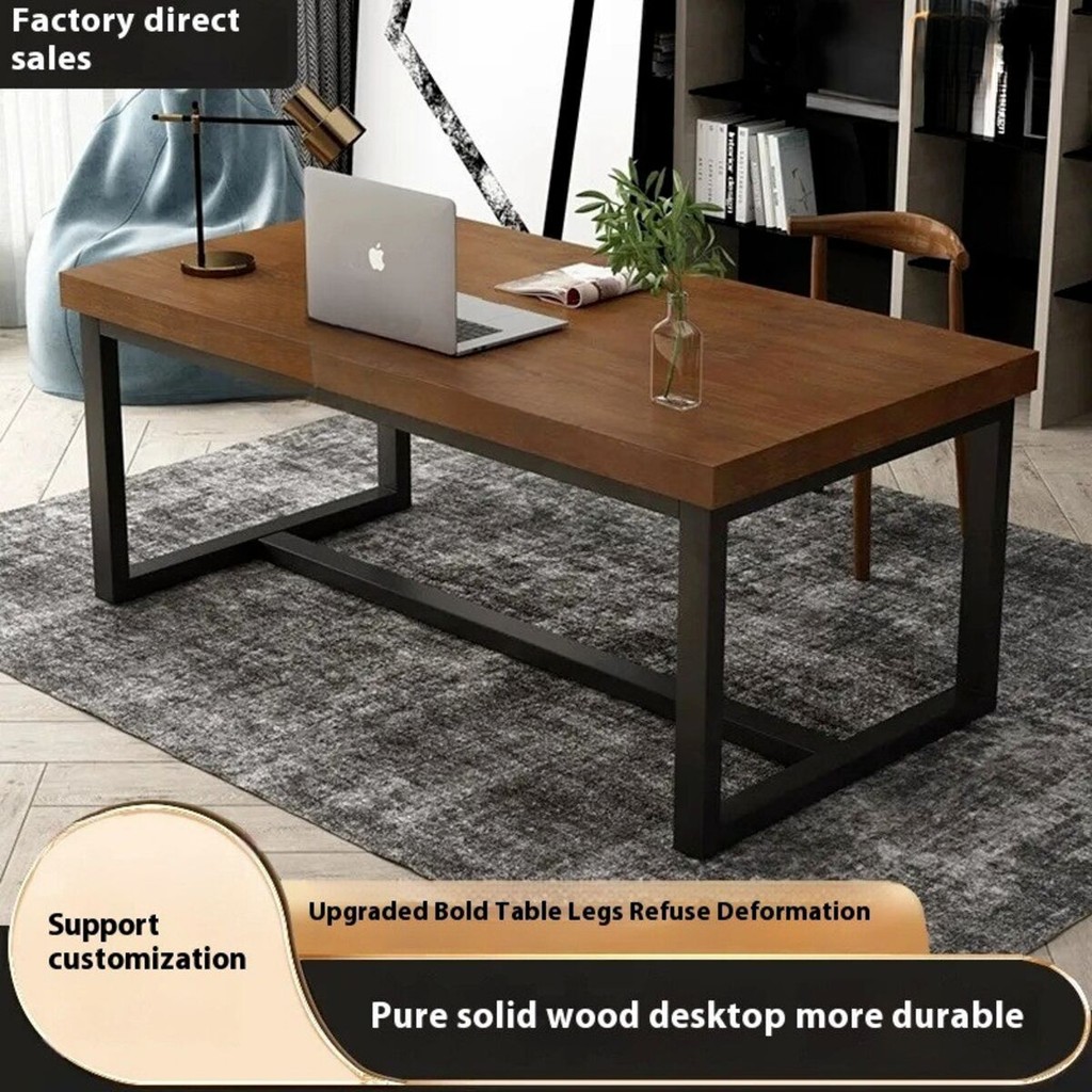 Office Table Solid Wood Nordic Study Desk Computer Home Bedroom Simple ...