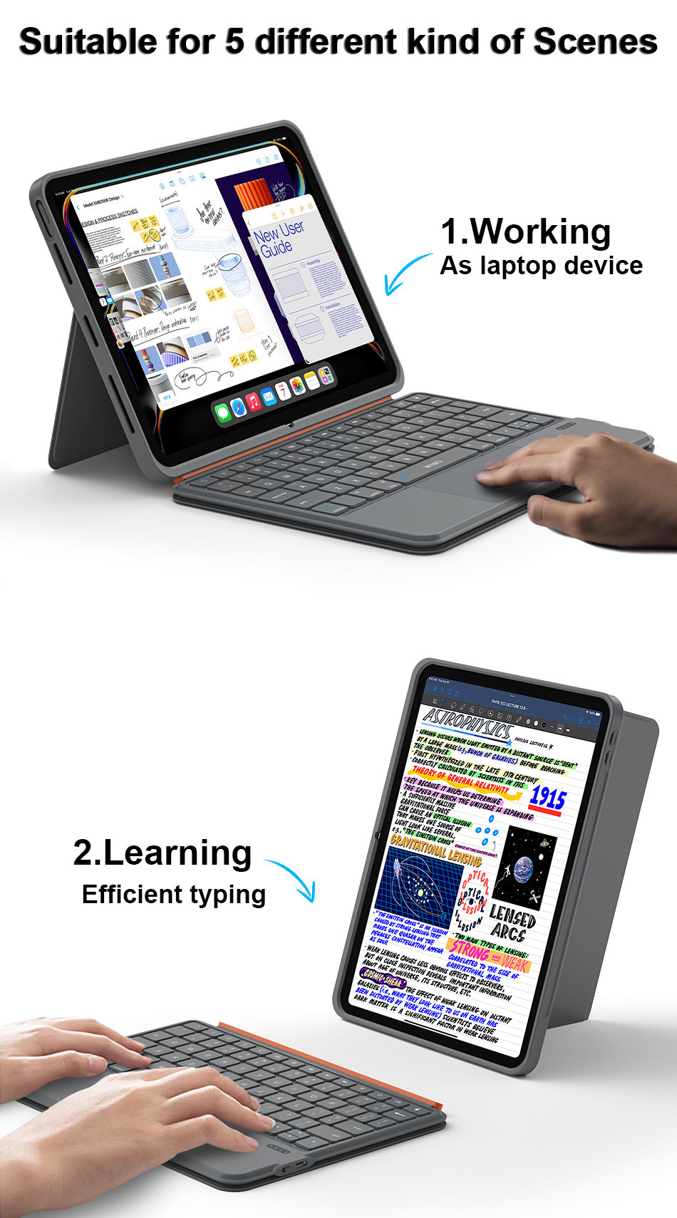 Bluetooth Magnetic Keyboard Case for IPad 7 8 9th 10.2 11th A16 Air 3 ...