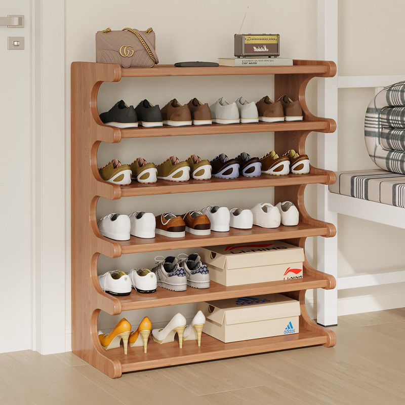 6-Layer Bamboo Shoe Rack Portable Folding Shoe Closet Shelf Cabinet ...