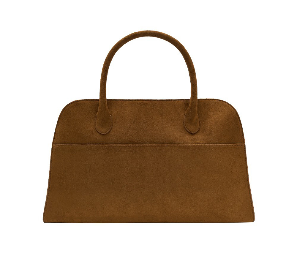 【MARITHE】 CLASSIC LOGO SUEDE TOTE BAG CLASSIC LOGO SUEDE TOTE BAG camel - MARITHE FRANCOIS GIRBAUD