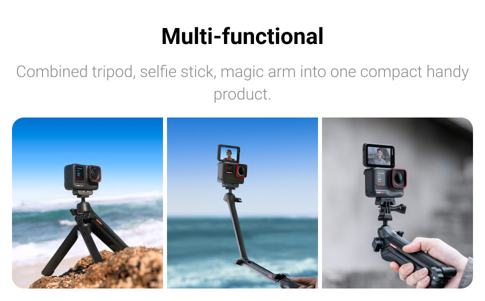 Insta360 Trípode Multipropósito – Estable Y Portátil Para Cámaras X3, GO 3, Flow, ONE RS, GO 2, ONE X2, ONE R, ONE X Y ONE