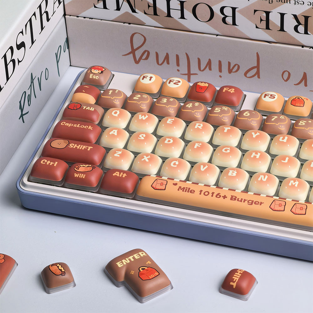 Hamburger Keycap MOG Profile PBT 120 Keys Light Transmission Wooting ...