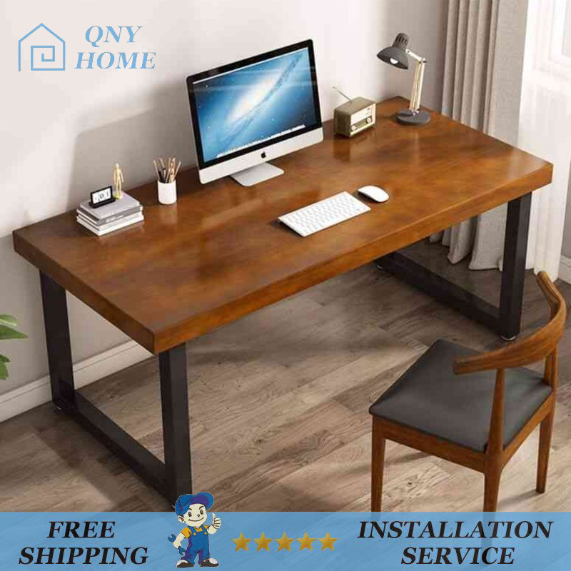 Solid Wood Computer Table Desk Desktop Room Bedroom Home Rectangular ...