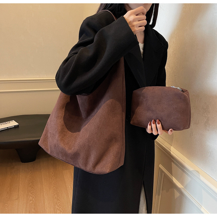 JASMIN NOIR Faux Suede Women's Shoulder Bag Retro Crossbody Bag Hobos ...
